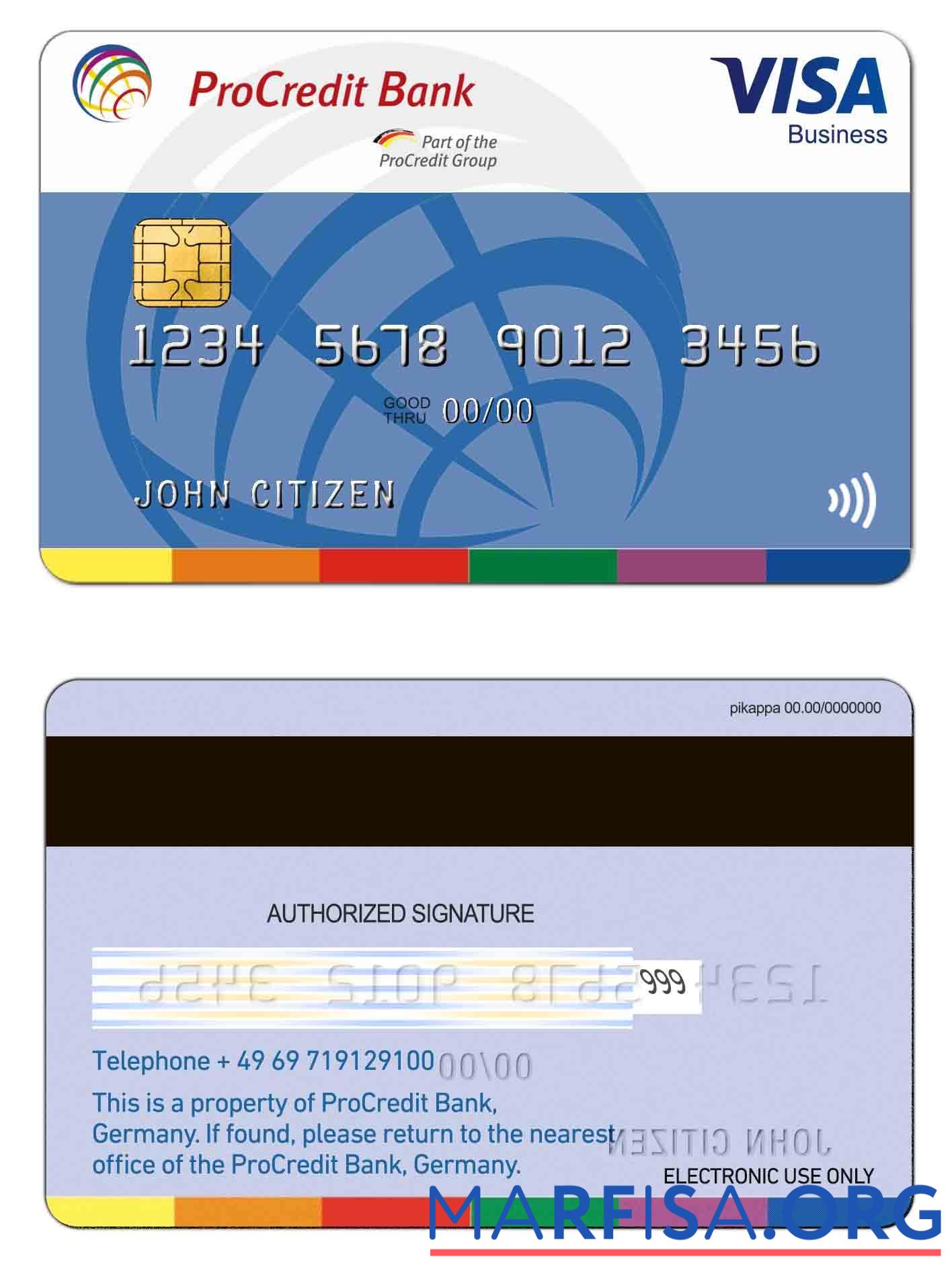 Downloadable Germany ProCredit Bank Visa Business sample